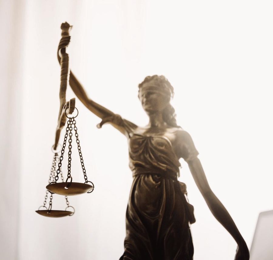 Statue of Lady Justice holding scales